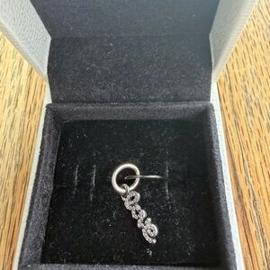RETIRED Pandora “Signature of Love” Dangle Charm #791428CZ